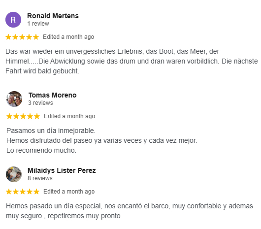 Yacht Experience Google Reviews